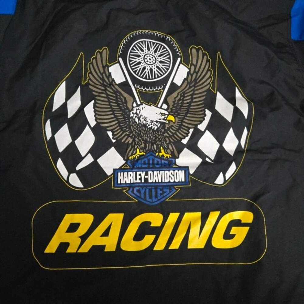 Harley-Davidson Black and Blue Racing Hoodie Men 3XL Reversible 012026 - Picture 10 of 10